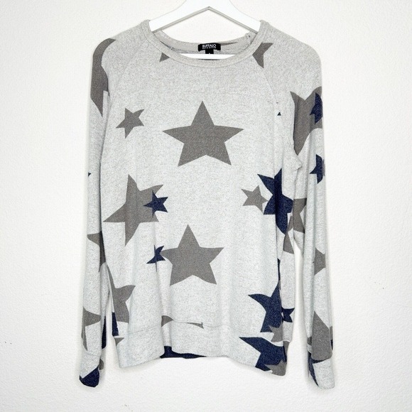 Buffalo by David Bitton Gray and Navy Star Sweater S - Picture 2 of 9